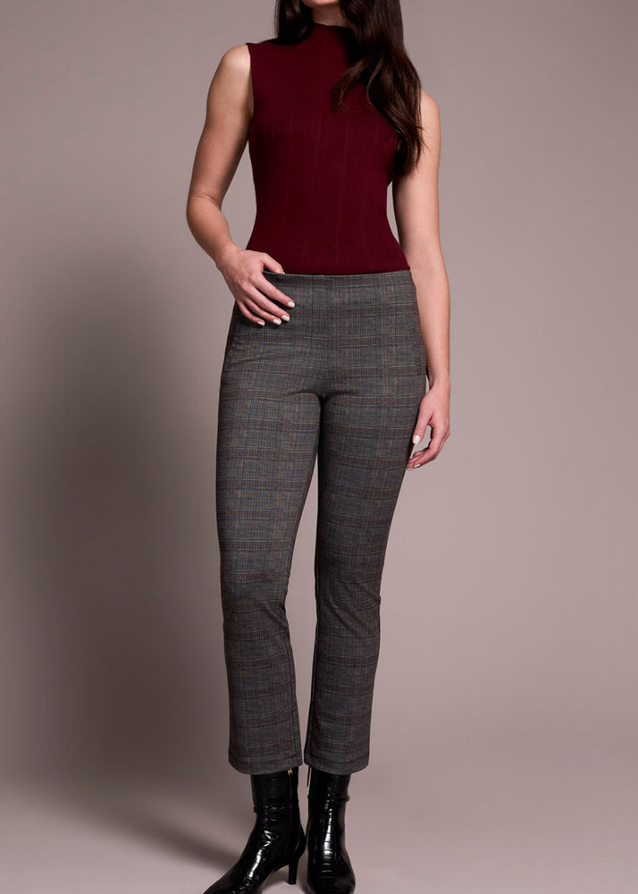 Pull on Ankle Pant, Tribal Clothing, Plaid Stretch Pant, Holiday Pant, Fall, Plaid, Cropped Stretch Pant, Winnipeg, Manitoba, Candada