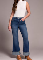 Palazzo Jeans, Dark Wash, Cuffed Hem, Full Length, Winnipeg, Manitoba, Canada, Tribal Fashion
