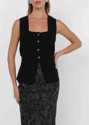 Myra Button Front Vest