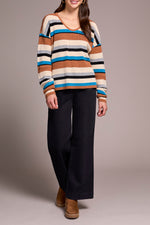 Striped, Retro, Dolman Sleeve, U Shaped Neck Line, Tribal Fashion, Light Weight Sweater, Winnipeg, Manitoba, Canada