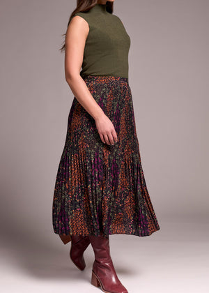 Floral Plisse Skirt