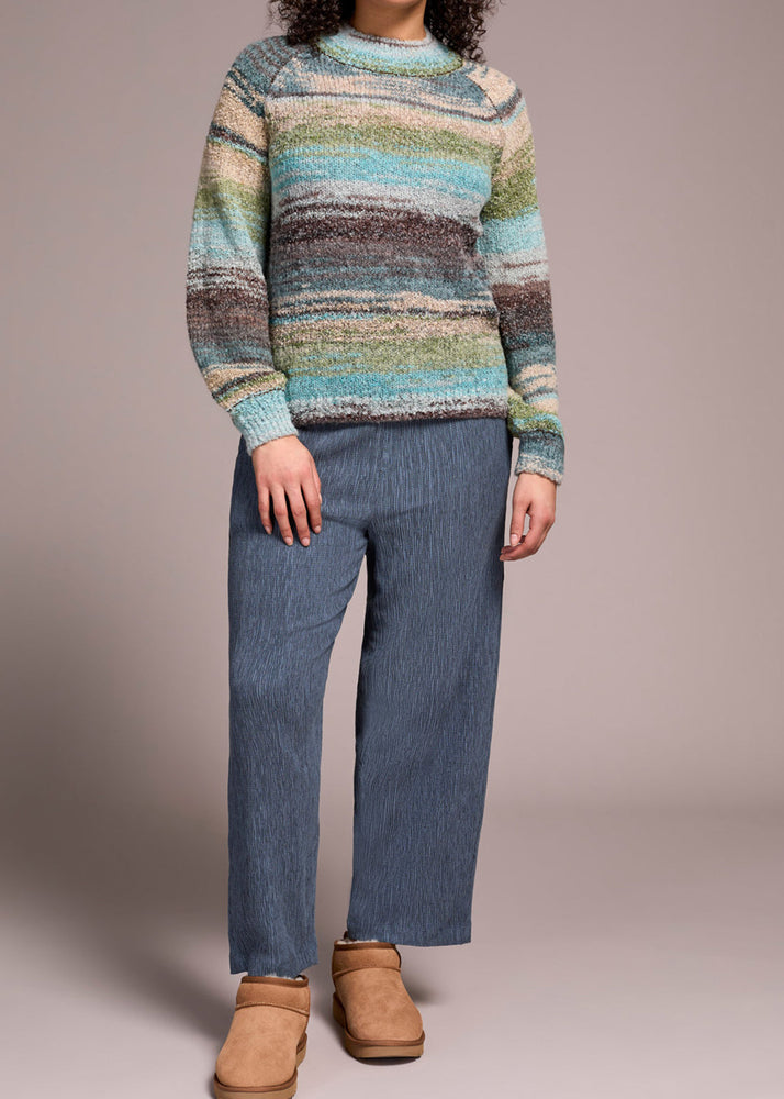 Striped wool sweater, cuffed sleeves, Tribal Fashions, Winnipeg, Manitoba, Canada