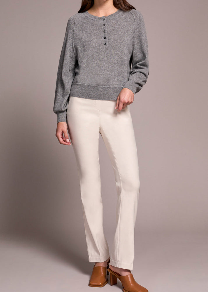 Grey Cashmere, Super Soft, Button, Henley, Long Sleeve