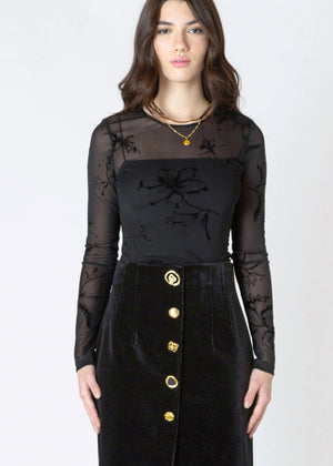 Burnout Patterned Bodysuit
