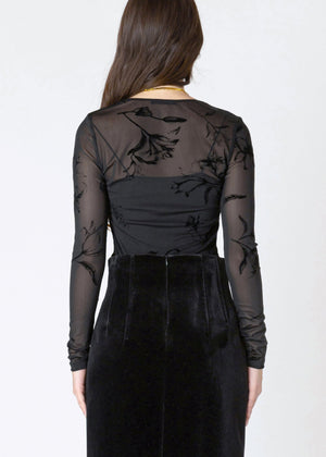 Burnout Patterned Bodysuit