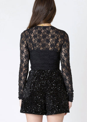 Lace Overlay Blouse