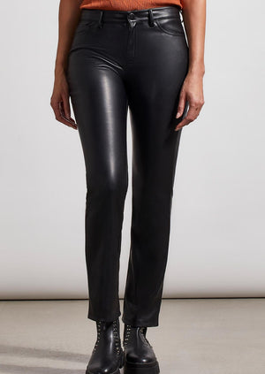
            
                Load image into Gallery viewer, Pleather, Leather, Soft, Tribal, Black, Pull on pant, straight leg, Cropped pant, Fly Zipper, Pockets, Winnipeg, Manitoba
            
        