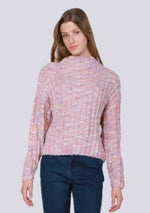 Soft Knit, Texture, Mock Neck, Pullover, Rainbow, Multi Coloured, Ribbed Sweater, Winnipeg, Manitoba 