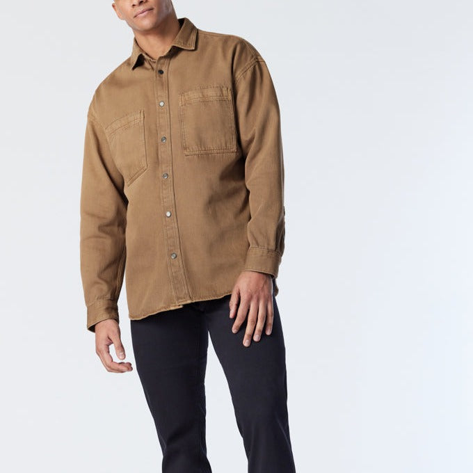 
            
                Load image into Gallery viewer, Mavi Jeans mens tan collared double breasted shirt jacket Manitoba Canada
            
        