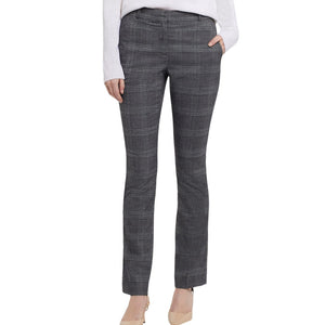 Charcoal grey plaid straight leg workwear trouser Manitoba Canada