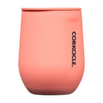 Corkcicle neon lights coral stemless wine mug with lid