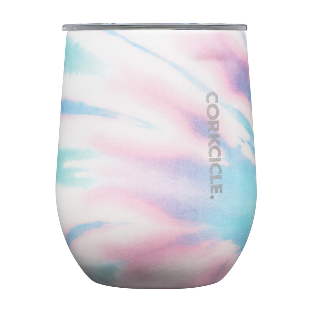 Corkcicle coastal swirl stemless wine cup with lid