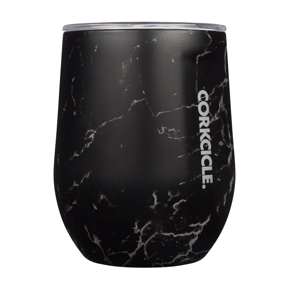 
            
                Load image into Gallery viewer, Corkcicle nero black marble stemless wine cup
            
        