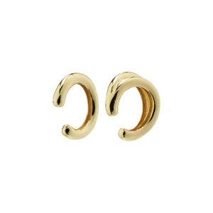 Trendy conch piercing look gold plated ear cuffs