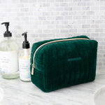 MyTagalongs scarlett emerald beauty loaf cosmetic carry all velour zipper toiletry bag