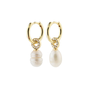 Pilgrim jewelry gold plated freshwater pearl drop earring Baker Manitoba Canada