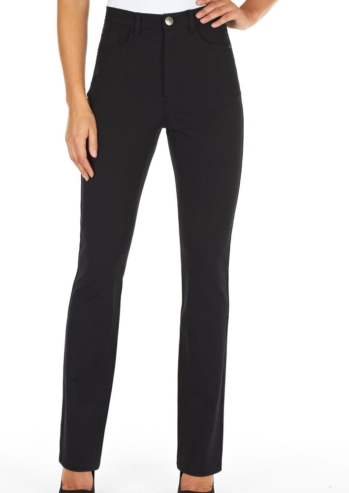 
            
                Load image into Gallery viewer, French Dressing Jeans suzanne mid-weight soft ponte button fly slim leg pant
            
        