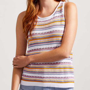 Tribal Sportswear crochet knit colourful stripe tank top Manitoba Canada