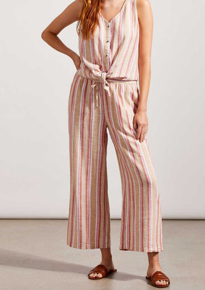 
            
                Load image into Gallery viewer, Tribal Sportswear flowy linen blend striped wide leg summer pull on pant Manitoba Canada
            
        