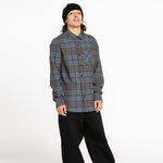 Volcom mens Caden cotton yarn dyed brushed blue flannel plaid shirt Manitoba Canada