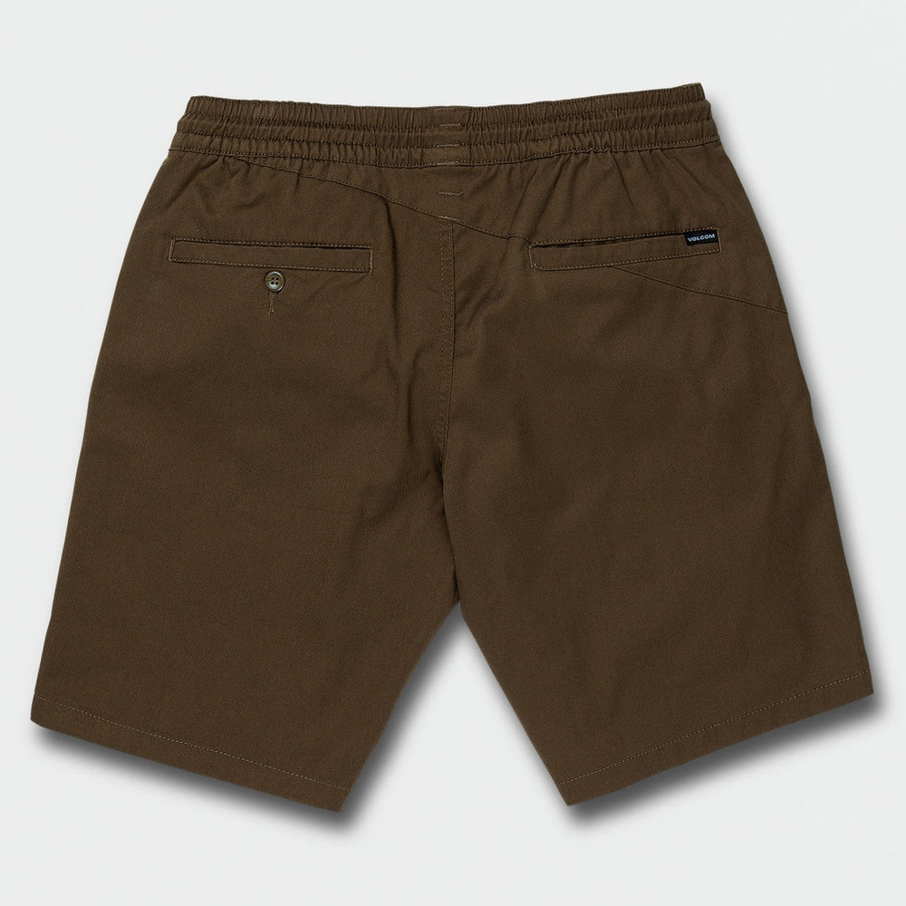 Everyday volcom mens brown elastic waist cotton shorts