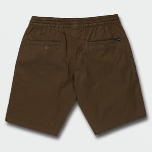 
            
                Load image into Gallery viewer, Everyday volcom mens brown elastic waist cotton shorts
            
        