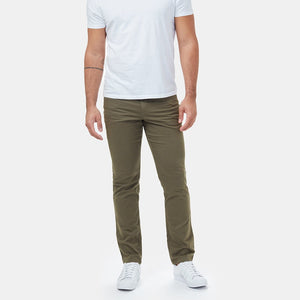 
            
                Load image into Gallery viewer, Tentree mens soft stretch cotton twill business casual everywhere pant in olive night green Manitoba Canada
            
        