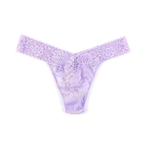 
            
                Load image into Gallery viewer, Hanky Panky daily lace original rise v waistband one size fits most stretch lace thong moon crystal light purple Manitoba Canada
            
        