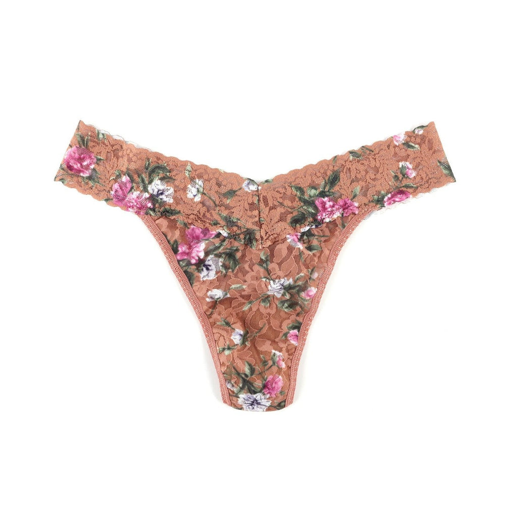 
            
                Load image into Gallery viewer, Sexy floral print soft stretch lace one size thong from Hanky Panky 
            
        