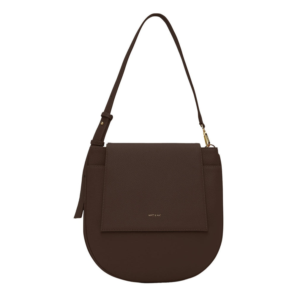 
            
                Load image into Gallery viewer, Matt and Nat chocolate brown vegan leather purity Match crossbody bag Manitoba Canada
            
        