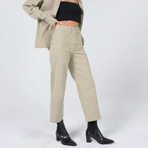 
            
                Load image into Gallery viewer, Unpublished beige mod sailor wide leg twill ankle pant Manitoba Canada
            
        