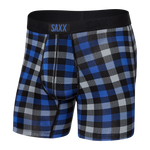 Saxx underwear vibe boxer brief blue flannel check plaid Manitoba Canada