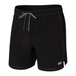 Classic black mens volley style swim short with ballpark pouch