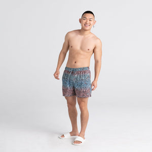 Saxx Oh Buoy multi tiny hawaii Volley style mens swim short with liner and ball pouch